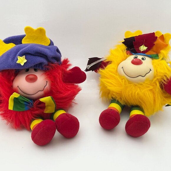 2 RAINBOW BRITE HATFUL SPARS SPRITES ROME0 & NATIVE AMERICAN Plush Dolls 7" tall - Picture 6 of 6